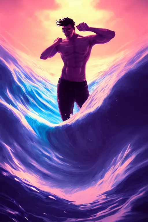 Prompt: the god posideon, male, ocean wave, portrait, sharp focus, digital art, concept art, dynamic lighting, epic composition, subsurface scattering, trending on artstation, by emylie boivin 1. 0, rossdraws 2. 0