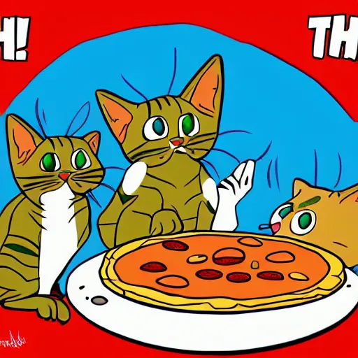 Image similar to oh my god, the pizza is insulting my cats, someone call the ghostbusters, digital art