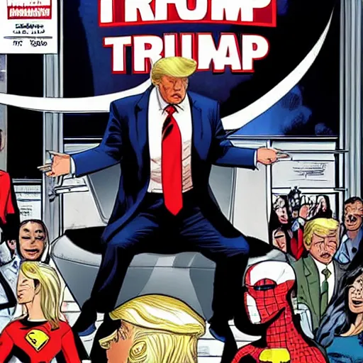 Image similar to donald trump as a superhero comic book cover marvel comics