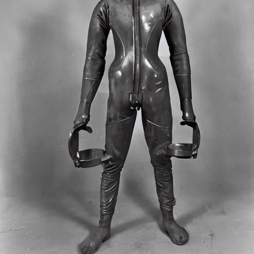 Prompt: old diving suit