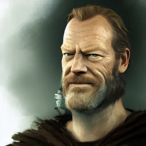 Image similar to portrait of iain glen as odin, the nordic god, mattepainting concept blizzard pixar maya engine on stylized background splash comics global illumination lighting artstation lois van baarle, ilya kuvshinov, rossdraws