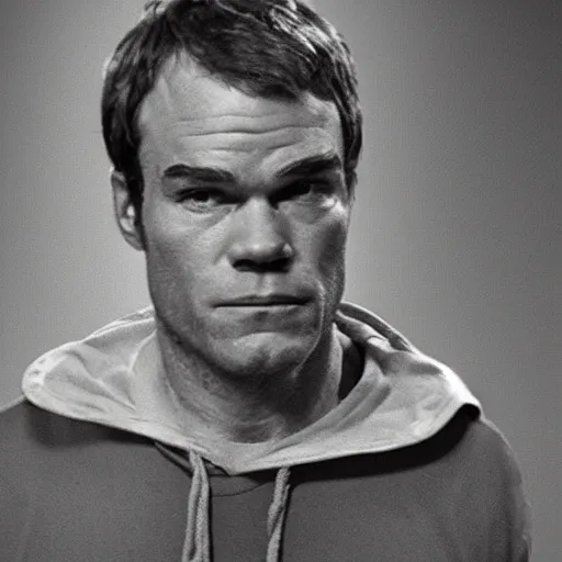 Prompt: dexter morgan mugshot 1 9 2 9 black and white still