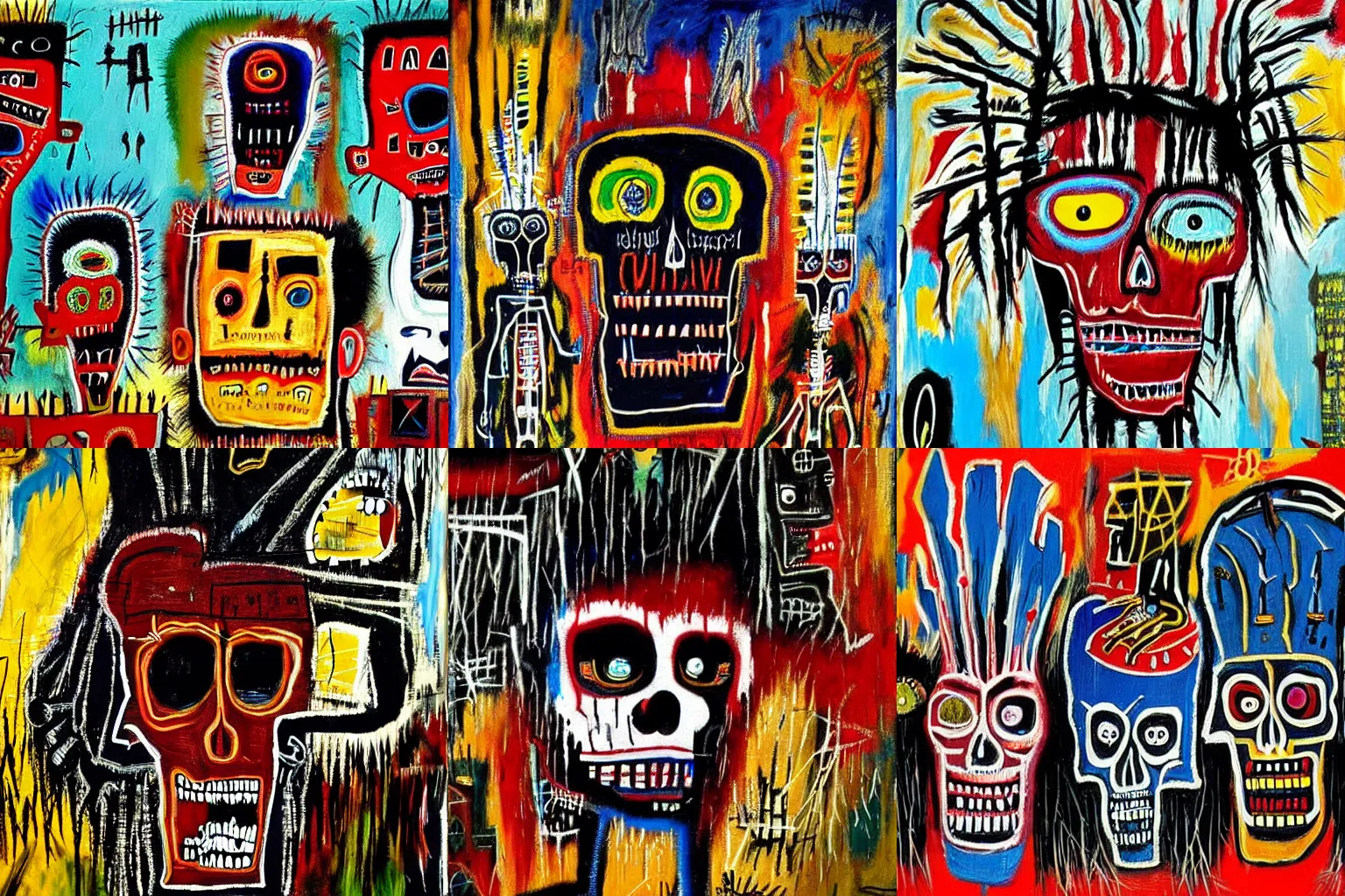 Image similar to extremely highly detailed scary evil terrifying haitian voodoo paintings by Jean-Michel Basquiat 4k insanely detailed and intricate, super detailed, 4k HDR high quality