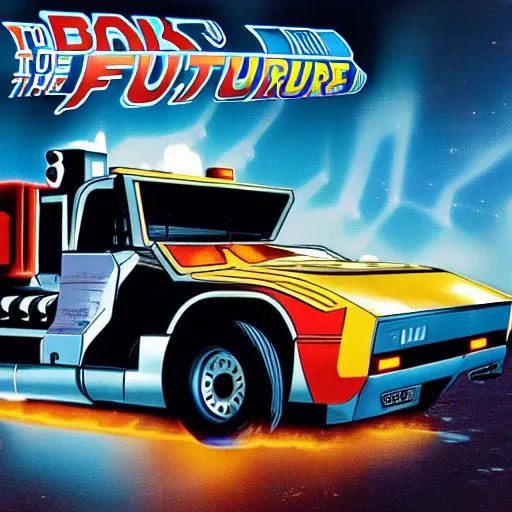 Prompt: back to the future cybertruck