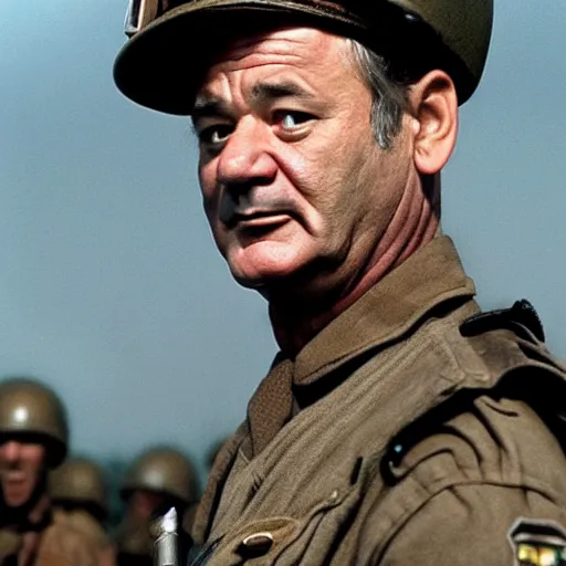 Image similar to Bill Murray starring in saving private Ryan