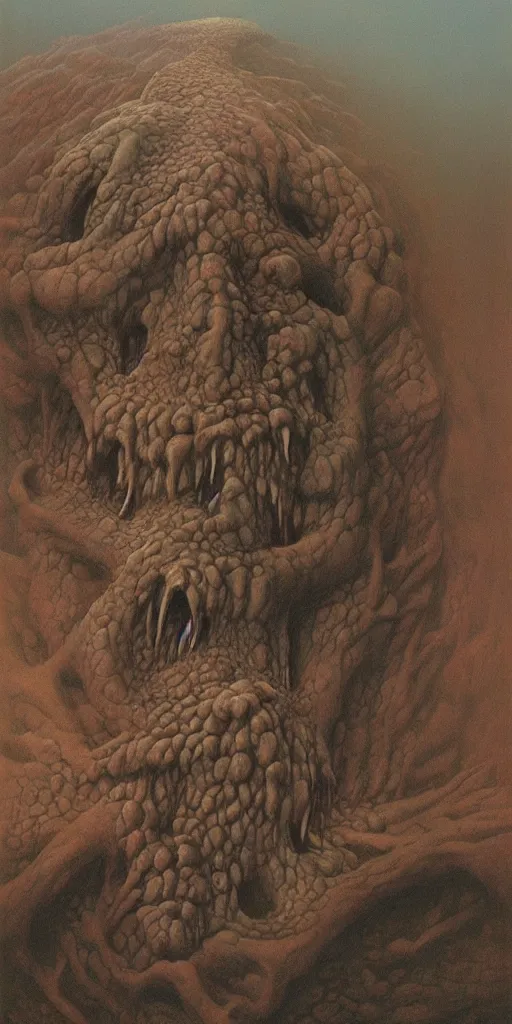 Image similar to zdzisław beksinski monster 4 k