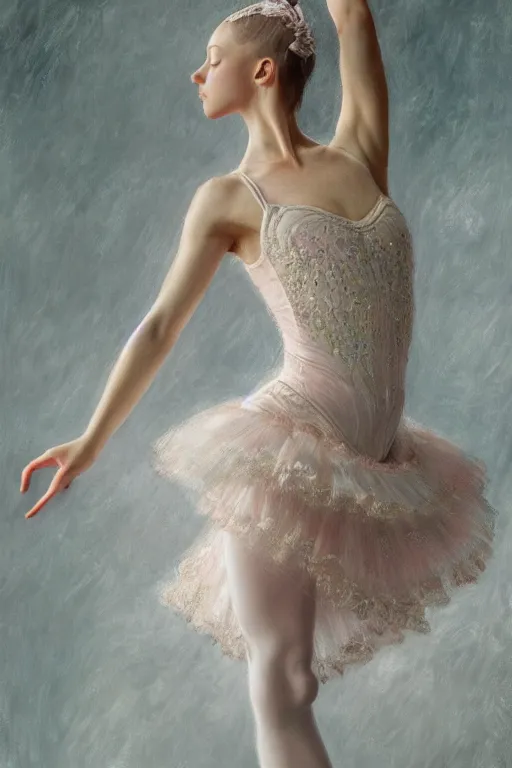 Image similar to ultra detailed hyper realistic deep focus smooth artstation wlop award winning ballerina monet