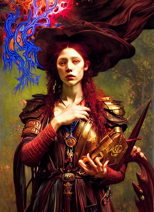 Image similar to wizard casting acid splash, dnd character art portrait, intricate fantasy painting, dramatic lighting, vivid colors by edgar maxence and caravaggio and michael whelan and delacroix.