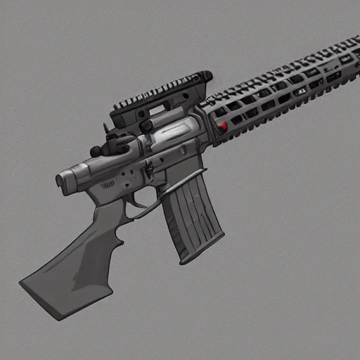 Prompt: digital 2 d, digital 3 d, concept art, weapons, hard surface, ar - 1 5