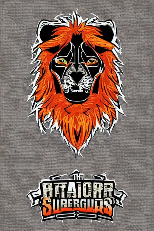 Image similar to in the style of max prentis and deathburger and laurie greasley a vector e-sports vector logo of a police lion, highly detailed, colourful, 8k wallpaper