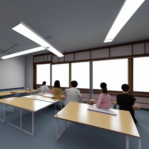 anime japan school class room AI Generated 23035487 Stock Photo at