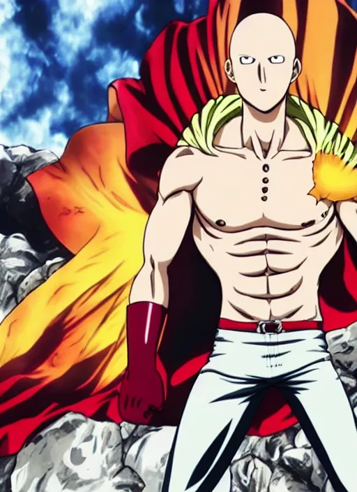 ripped shirtless saitama one punch man instagram, Stable Diffusion