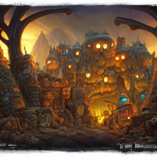 Image similar to monster town by justin gerard, deviantart