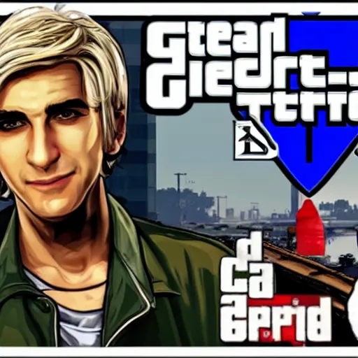 Image similar to XQC as a GTA character in a loading screen