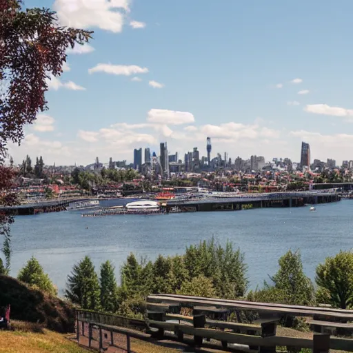 Image similar to view of gasworks park from an overlook