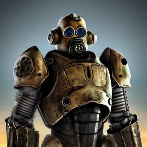 Image similar to fallout power armor, photo, realistic