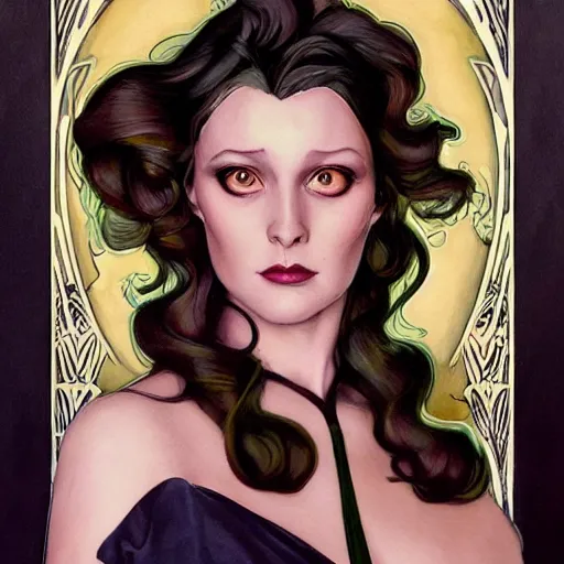 Prompt: an art nouveau, ( streamline moderne ), multi - ethnic and multi - racial portrait in the style of charlie bowater and in the style of donato giancola and in the style of charles dulac. very large, clear, expressive and intelligent eyes. symmetrical, centered, ultrasharp focus, cinematic lighting, photorealistic digital painting, intricate detailed background.
