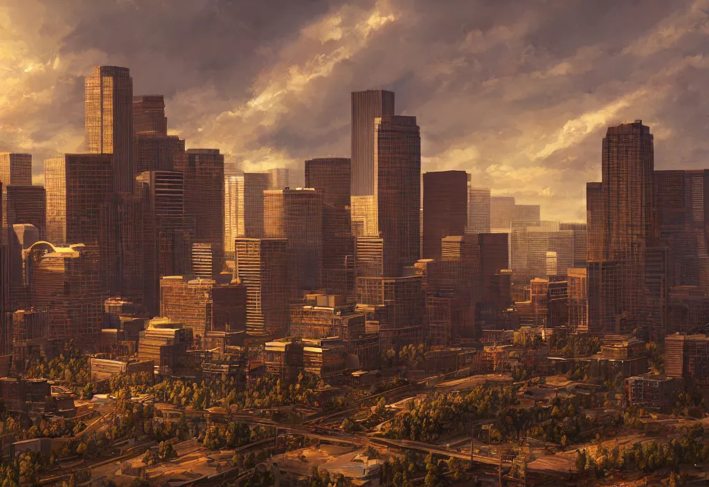 Image similar to denver, colorado, artstation, high detail, dramatic lighting