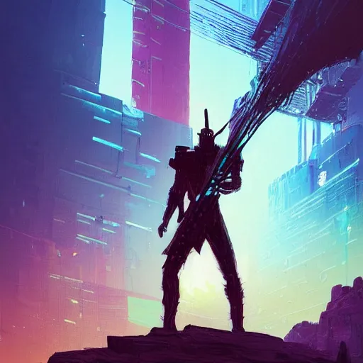 Prompt: a cyberpunk zulu warrior sitting on a cliff watching a meteor fall to earth from a distance, by alena aenami and android jones and greg rutkowski, Trending on artstation, hyperrealism, elegant, stylized, highly detailed digital art, 8k resolution, hd, global illumination, ray tracing, radiant light, volumetric lighting, detailed and intricate cyberpunk ghetto environment, rendered in octane, oil on canvas, wide angle, dynamic portrait
