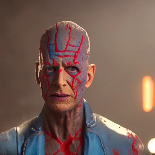 Prompt: film still of Jeff Goldblum as Yondu in Guardians of the Galaxy, 4k