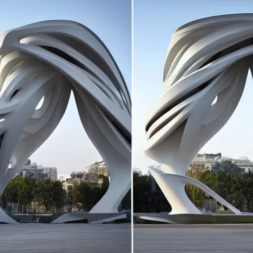 Prompt: 3d printed building, by zaha hadid