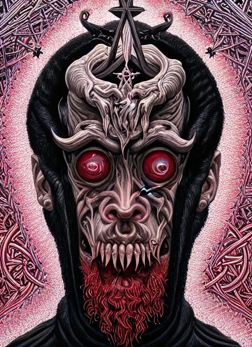 Prompt: hyper detailed ultra sharp beautiful orthodox satan icon, horror, hybrid human, trending on artstation, byzantine aesthetic, epic, religious, decadent, majestic, intricate, digital painting, concept art, smooth, sharp focus, illustration, art by josan gonzalez, felix englund, killian eng and zdizslaw beksinski