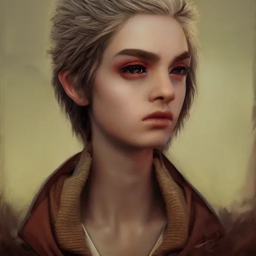 Prompt: a highly detailed image of a feminine boy with makeup, unreal engine, greg rutkowski, nicoletta ceccoli, mark ryden, earl norem, lostfish, very detailed and beautiful face, wlop, 8 k resolution