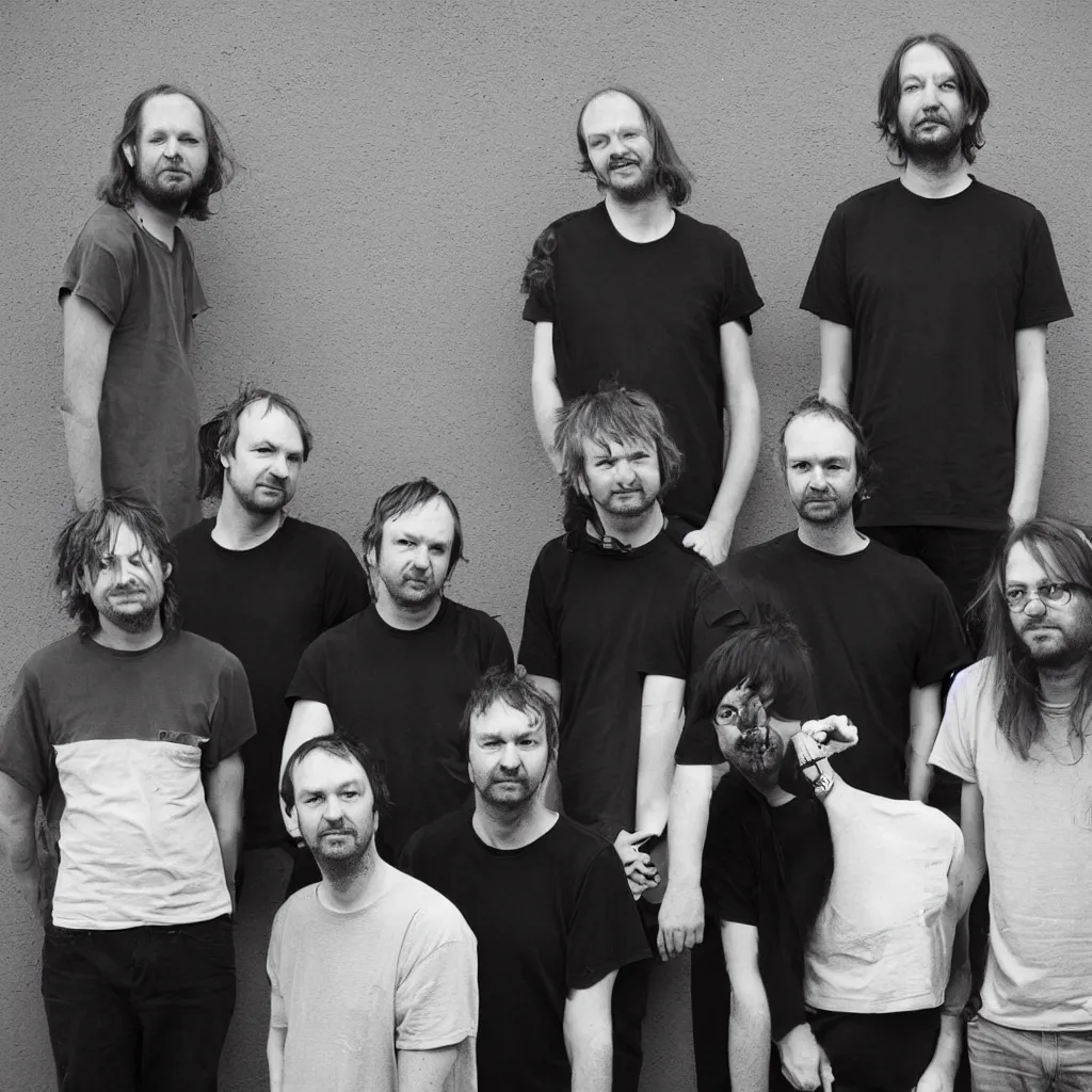 Image similar to band photo of aphex twin, squarepusher and autechre