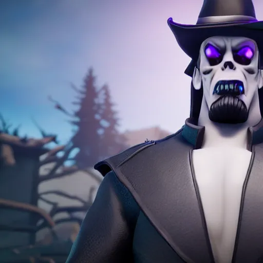 Image similar to a detailed portrait of undertaker in fortnite, unreal engine 5 rendered, incredibly highly detailed and realistic, 8 k, sharp focus, studio quality