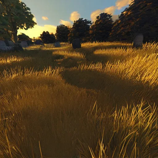 Image similar to “unreal engine sheep golden light”