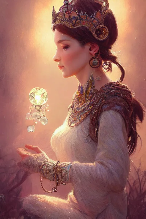 Prompt: photography of bill brauer, ornament crown, organic crystals, frost, deep focus, d & d, fantasy, intricate, elegant, highly detailed, digital painting, artstation, concept art, matte, sharp focus, illustration, hearthstone, art by artgerm and greg rutkowski and alphonse mucha