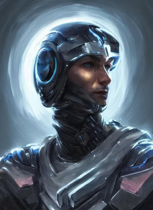 Prompt: portrait of handsome guy in cyber armor, dreamy and ethereal, expressive pose, black eyes, exciting expression, fantasy, intricate, elegant, many lightning, cold color, highly detailed, digital painting, artstation, concept art, cyberpunk wearing, smooth, sharp focus, led, illustration.