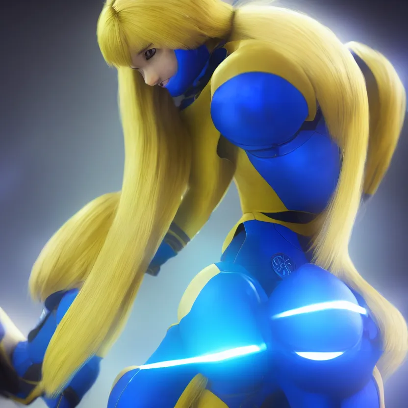 Image similar to zero suit samus, cinematic lighting, volumetric lighting, award winning photography, highly detailed, intricate, sharp focus, 4 k wallpaper, unreal engine, 9 0 mm, f / 1. 4