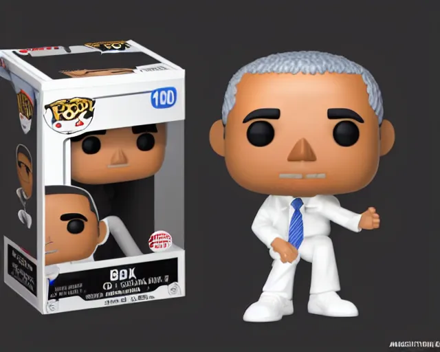 Prompt: full body 3d render of barack obama as a funko pop, studio lighting, white background, packaging, blender, trending on artstation, 8k, highly detailed