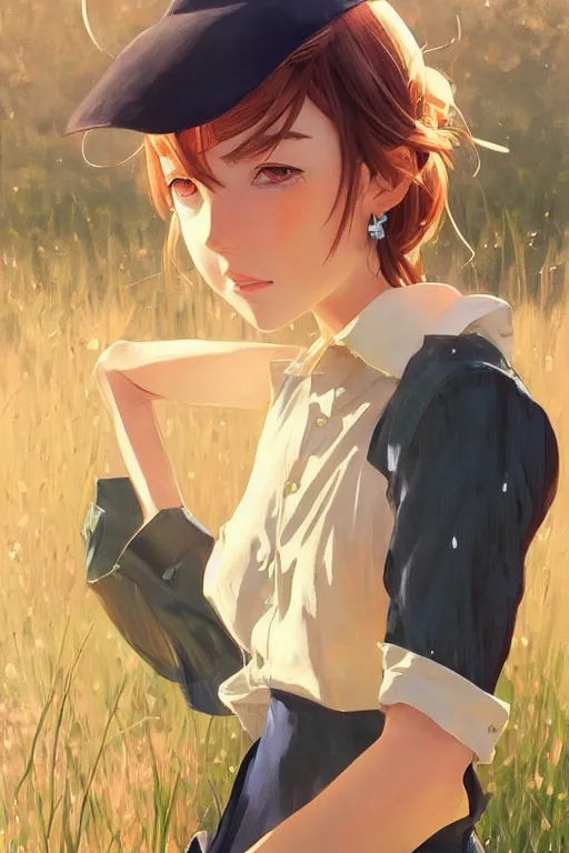 Prompt: a farmer girl, full body shot, intriguing outfit, fine - face, realistic shaded perfect body, fine details. night setting. very anime style. realistic shaded lighting poster by ilya kuvshinov katsuhiro, magali villeneuve, artgerm, jeremy lipkin and michael garmash, rob rey and kentaro miura style, trending on art station