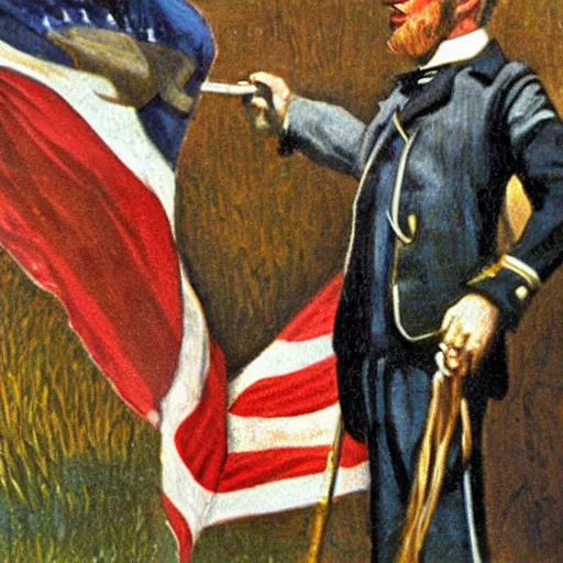 Image similar to the american was of canadian annexation 1 8 9 3 general close up painting