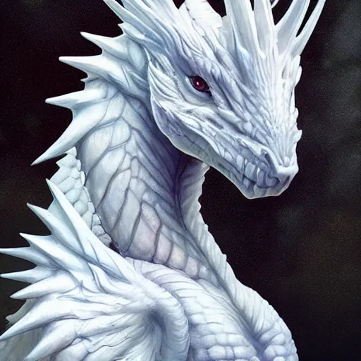 Image similar to Perfectly-centered portrait-photograph of a real life white dragon from heaven, lifelike, super highly detailed, professional digital painting, artstation, concept art, Unreal Engine 5, Photorealism, HD quality, 8k resolution, cinema 4d, 3D, beautiful, cinematic, art by artgerm and greg rutkowski and alphonse mucha and loish and WLOP