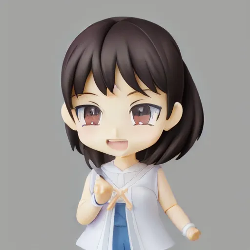 Image similar to beautiful water color concept art of face detailing cute nendoroid girl in the style of Julian Opie, toon rendering, close-up, no shade, modern art, kyoto animation 3/4 view