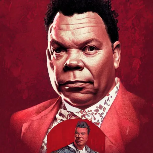 Image similar to amazing lifelike award winning pencil illustration of Craig Charles in red dwarf trending on art station artgerm Greg rutkowski alphonse mucha cinematic