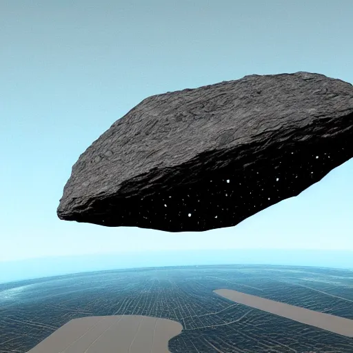 Image similar to diagram of a spaceship in form of giant asteroid