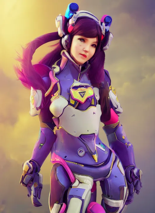 Image similar to d. va from overwatch, fighting, 裸 体, hyper detailed, digital art, trending in artstation, cinematic lighting, studio quality, 自 然, smooth render, unreal engine 5 rendered, octane rendered, art style by klimt and nixeu and ian sprigger and wlop and krenz cushart