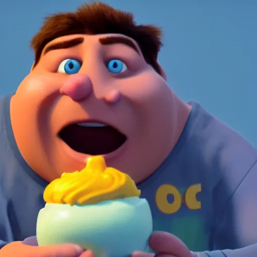 Prompt: octane, renderman render of a boy eating icecream, pixar