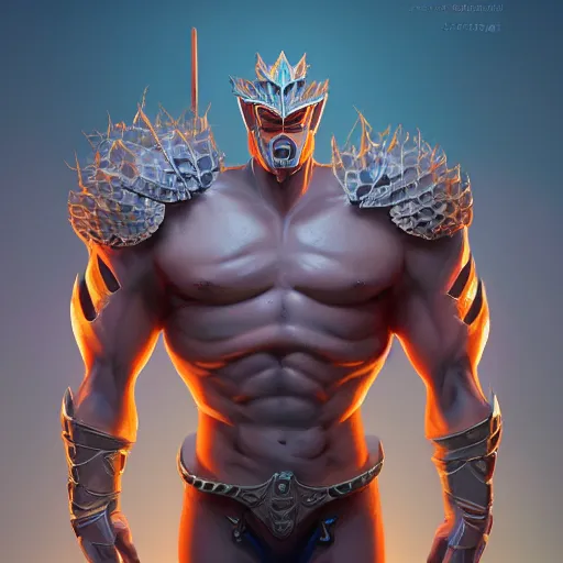 Image similar to upper body illustration of an antropomorphic snake knight, evil look, strong chest, scales, muscular body, mattepainting concept blizzard pixar maya engine on stylized background splash comics global illumination lighting artstation, sharp focus, lois van baarle, ilya kuvshinov, rossdraws