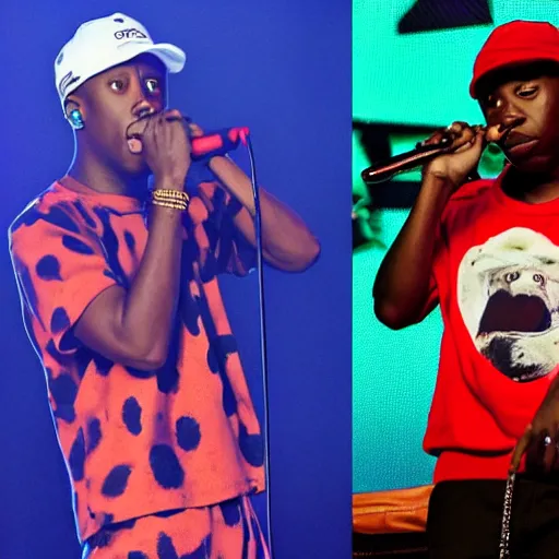 Image similar to tyler the creator and tyler joseph