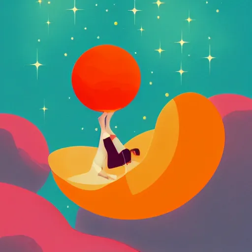 Image similar to a woman floating in space by kidmograph and minna sundberg and james gilleard