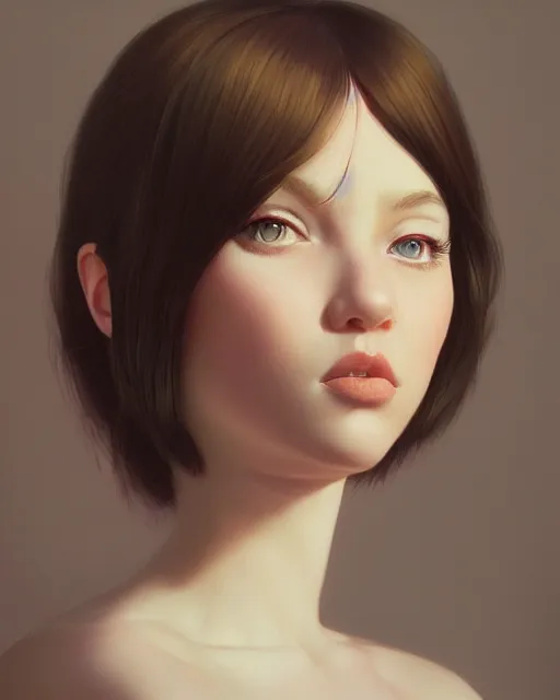 Image similar to a highly realistic, true to life portrait of a young woman, sharp focus, by ilya kuvshinov, by wlop, by tom bagshaw, trending on artstation, cinematic lighting, hyper realism, octane render, 8 k, hyper detailed.