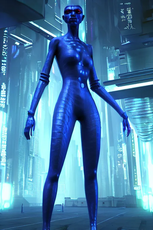 Prompt: high quality 3 d render sci - fi metaverse avatar! hybrid fighting, highly detailed, unreal engine cinematic smooth, in the style of blade runner, hannah yata charlie immer, dark blue neon light, low angle, uhd 8 k, sharp focus