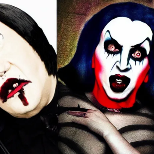 Prompt: jack black as marilyn manson, gothic