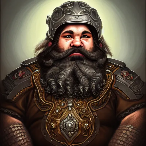 Image similar to portrait painting of a dwarven biker, sharp focus, award - winning, trending on artstation, masterpiece, highly detailed, intricate. art by merwild and ernesto irawan and rachel denton