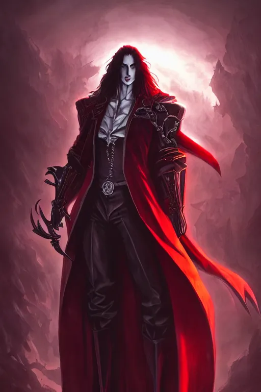 Prompt: alucard standing alone, castlevania, by stanley artgerm lau, wlop, rossdraws, james jean, andrei riabovitchev, marc simonetti, and sakimi chan, trending on artstation